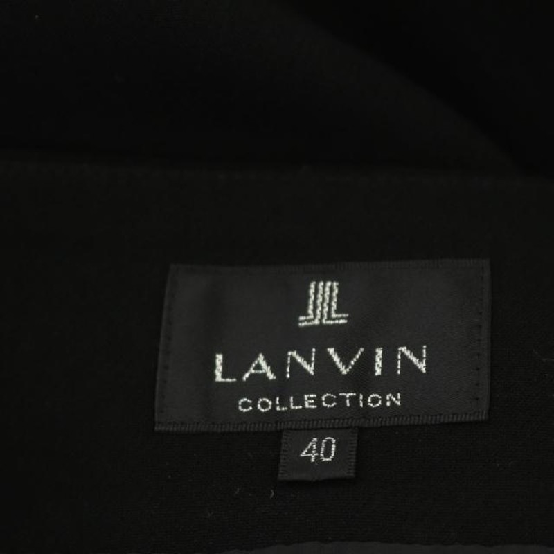 ランバン LANVIN コレクション フラワー装飾 フレアスカート ひざ丈