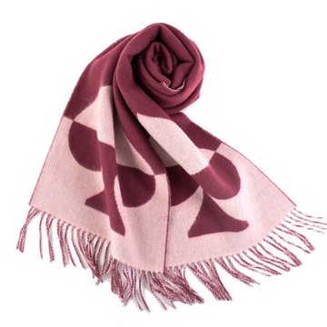 KATE SPADE 經典桃心羊毛圍巾-紅/粉