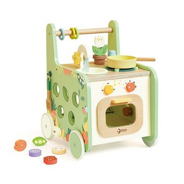 【德國 classic world 客來喜經典木玩】木樂學步廚房推車/行動廚房家家酒