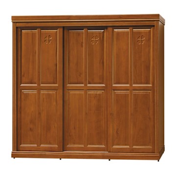 文創集 希凱亞柚木紋7.1尺實木推門內鏡面衣櫃-212x62x212cm免組