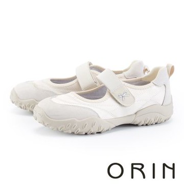 ORIN 真皮拼接彈力瑪莉珍運動鞋 米色
