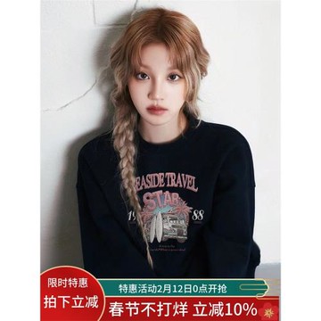 韓國潮牌印花金高銀同款衛衣圓領女秋冬2025新款女明星上衣服外套