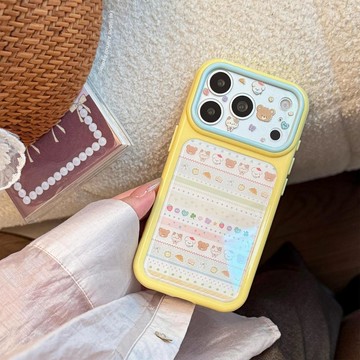 清新黃色適用iPhone18ProMax蘋果17手機殼15可愛小動物16亞克力硬