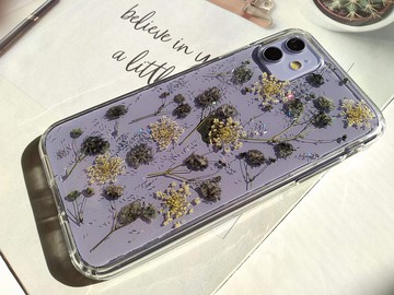 手作押花手機保護殼, 黑色滿天星