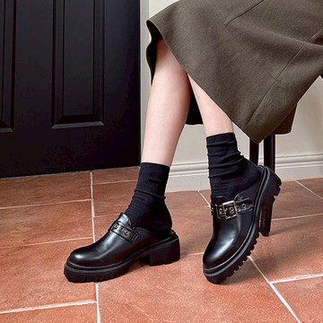 PRE-ORDER 韓國人手製 MACMOC Hugo 粗跟穆勒鞋 Black