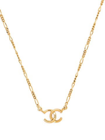 CHANEL Pre-Owned - 1982 CC-pendant chain necklace - women - Gold Plated - One Size
