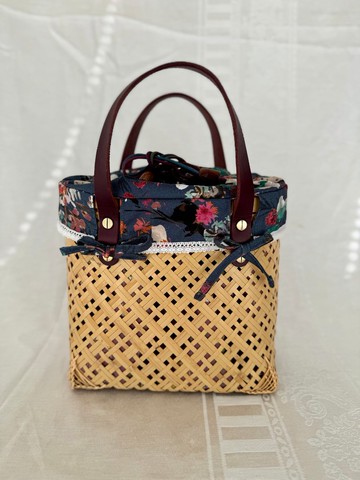 雙十字編竹編手提包