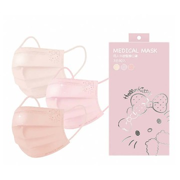 HelloKitty成人平面醫療口罩30入_粉色