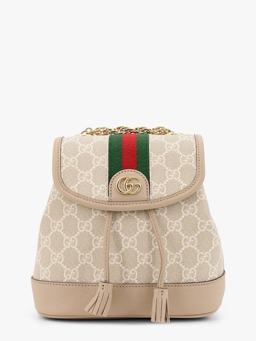 Mini ophidia gg supreme fabric and leather backpack with frontal web band - GUCCI - gender_Woman
