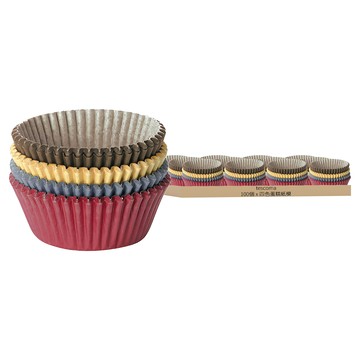 Tescoma 蛋糕紙模 直徑6cm 耐熱達220度C  咖啡色 + 黃色 + 藍色 + 紅色  100個