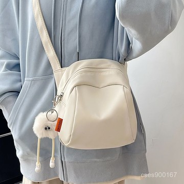 熱銷好貨📣高顔值小衆設計2025新款潮流尼龍貝殻包拉鏈輕便大容量斜挎包時尚 PFFP