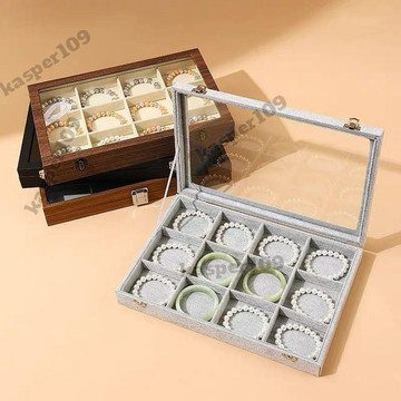 ◎ 串珠收納盒 ◎ 新品帶蓋防塵 首飾盒 手鐲收納盒放手串手鏈盒玉鐲珠寶盒子飾品盒子免運⚡