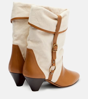 Isabel Marant Darner 55 leather-trimmed ankle boots