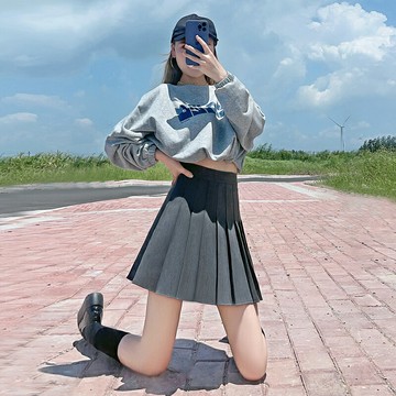 衛衣百褶裙套裝早秋2022新款女時尚休閑減齡學院風套頭上衣兩件套