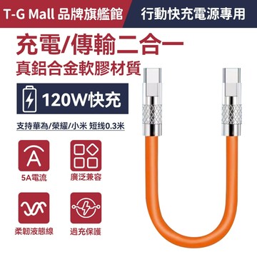 【現貨】短線 雙C線 快充線 親膚手感 行動電源充電線 支援蘋果安卓 5A 6A 快速充電線 USB Type-C