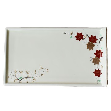 佐和陶瓷 手繪春櫻長角皿 日本製瓷器  1個  22.5 x 13 x 3cm