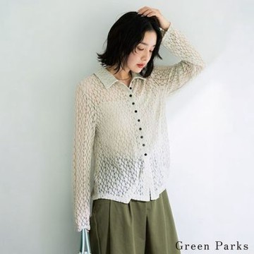 〈Green Parks〉精緻甜美蕾絲翻領上衣