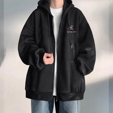 【老林】開衫衛衣男款 春秋季2024新款 美式潮牌重磅青少年寬鬆情侶連帽外套