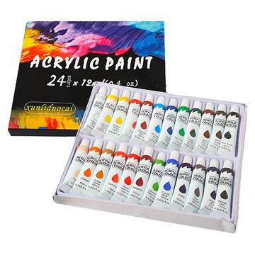 AHOYE 可水洗顏料 24色 (12ml) 壓克力顏料 廣告顏料  430g