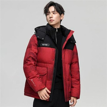 【米蘭精品】現貨+預購 頂級真羽絨外套90%鴨絨羽絨衣秋冬外套上衣大碼休閒男裝-連帽戶外迷彩中長3色74mt16