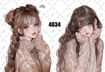 original sticker no.4034 人物貼紙 原創貼紙 原創人物貼紙 裝飾貼紙 cotton melody