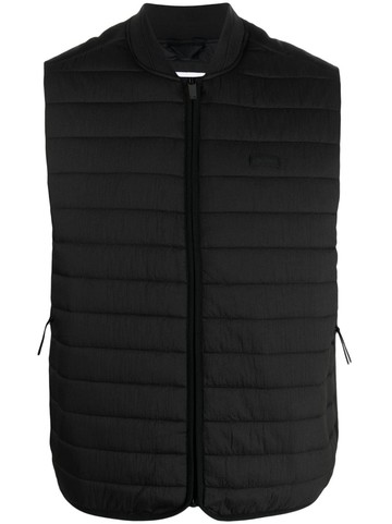 Calvin Klein - logo-patch zip-up gilet - men - Polyamide/Polyester - XS - Black