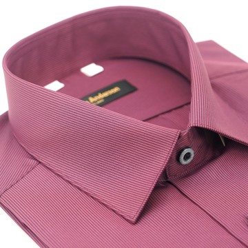 【金安德森】酒紅色條紋吸排窄版襯衫-長袖(轉)