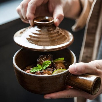 創意砂鍋燉鍋粗陶微波小鍋家用煲仔飯煮粥高溫湯鍋健康帶蓋湯鍋