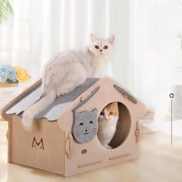 貓窩封閉式冬季保暖四季通用貓咪窩房子別墅小型犬狗窩毛氈窩