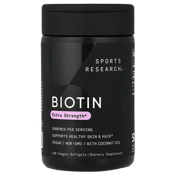 Sports Research, 生物維生素，5000 微克，120 粒素食軟膠囊