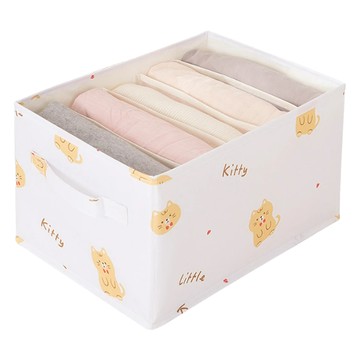 E.dot 櫥櫃分格衣物收納盒 置物籃  36 x 25 x 21cm  愛心貓咪