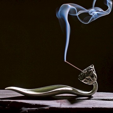 仿古中式線香插香托 創意書房茶室佛堂供奉香道蓮花香薰爐小擺件1入