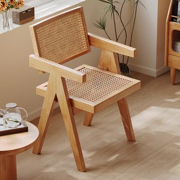 HappyLife 昌迪加爾椅 實木藤編椅 Y11668