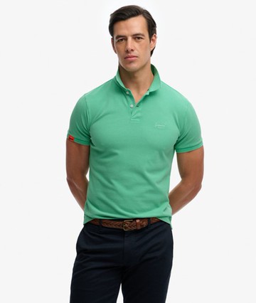 Superdry Men's Vintage Destroy Polo Shirt Green Size: M