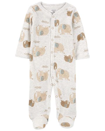 Baby Elephant Snap-Up Cotton Blend Sleep & Play