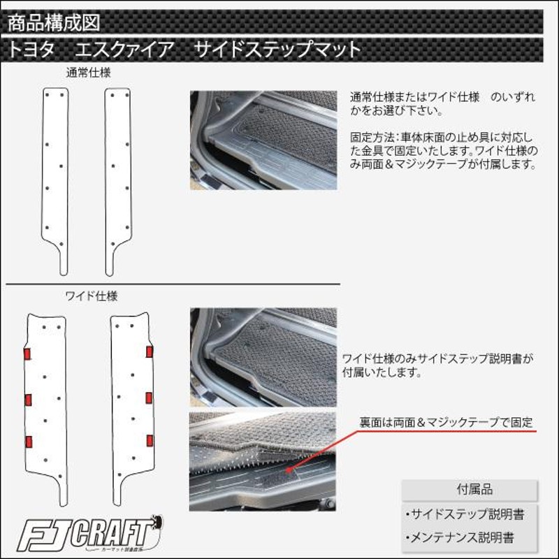 トヨタ エスクァイア 80系 ラゲッジマット サイドステップマット