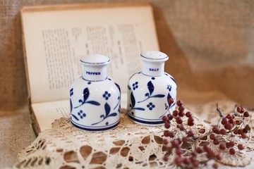 好日戀物/新春特惠一組兩個/情人節禮物/德國Vintage手繪調味罐