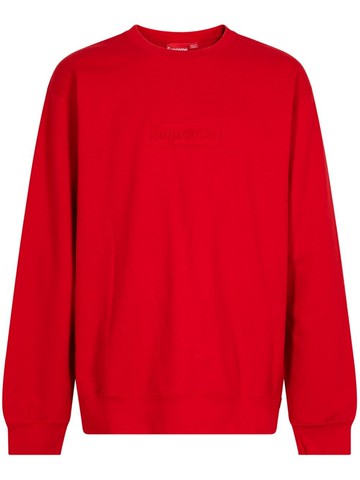 Supreme - Cutout Logo crew-neck sweatshirt - men - Cotton - XL - Red