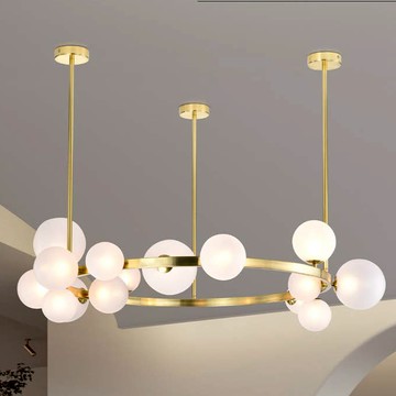 現代風環狀玻璃半吸頂燈 34-20671