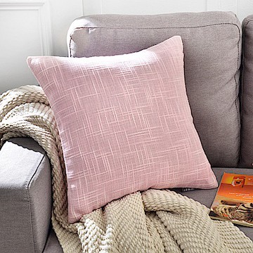 義大利La Belle 簡約風格-粉紅 棉麻靠墊 45*45CM