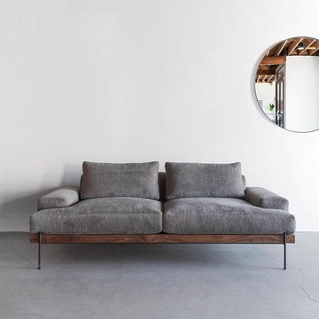 布沙發 北歐布藝沙發簡約現代客廳雙人三人位小戶型極簡日式ins灰色沙發S060快速出貨