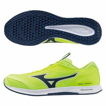 MIZUNO 美津濃 慢跑鞋 男鞋 運動鞋 路跑 緩震 2E楦 DUEL 螢光黃 U1GD257021