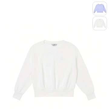 【FILA】女性 長袖莫代爾太空棉T恤-米白 5TEZ-5427-IV