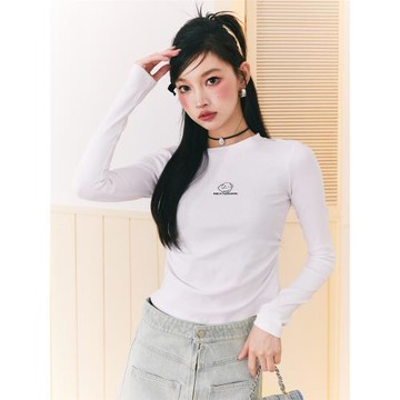 NEXTDAWN長袖修身純色兔子刺繡