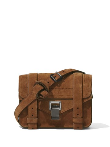 Proenza Schouler - mini PS1 suede crossbody bag - women - Cotton/Polyester/Suede - One Size - Brown