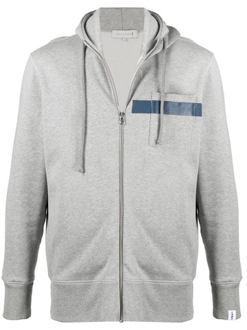 Mackintosh - horizontal-stripe zip-up hoodie - men - Organic Cotton - S - Grey