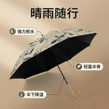 🌟臺灣出貨🌟防曬傘UPF50+復古印花晴雨兩用傘夏季防紫外線遮陽傘輕便半自動 長柄雨傘 雨傘大傘面 長柄傘