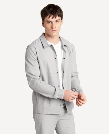 Kenneth Cole | Printed Performance Seersucker Jacket in Grey, Size: 2XL