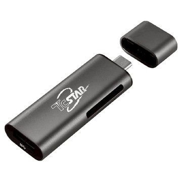 TcSTAR 迪士達 TYPE-C 轉SD/TF讀卡 + USB 3.0鋁合金轉接器 TYC-MF002  1個  灰色  77mm