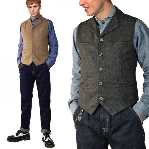 ベスト ジレベスト ジレ メンズ ヘリンボーン ジャケット ブレザー 風 テーラード テーラードベスト アメリカンクラシック クラシック ロカビリー ツイード 通販 Lineポイント最大get Lineショッピング